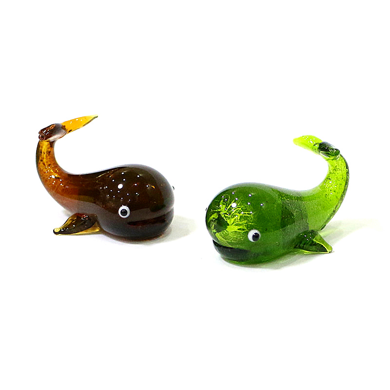 Home Decor Y2K - Murano แก้วปลาวาฬมินิรูปปั้นฟอยล์สีเงินงานฝีมือเครื่องประดับสัตว์ทะเลน่ารักสำหรับตกแต่งบ้านเดสก์ท็อปห้องนั่งเล่นพิพิธภัณฑ์สัตว์น้ำตกแต่งคอลเลกชัน