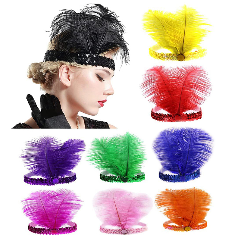 Home Decor Indonesia - Sequins Feather คริสตัลอินเดีย Feather Headdress Holiday