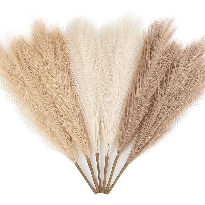 Pampas Grass Decor - หญ้าแพมพัสประดิษฐ์ 55 ซม. 5/10 ชิ้น สำหรับตกแต่งสไตล์โบฮีเมียน