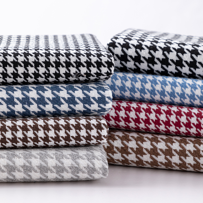 Linen Table Runner - ผ้าลายฮาวด์ทูธคุณภาพสูง กว้าง 146 ซม. ผ้าฝ้ายและผ้าลินิน ผ้าลายสก็อตเนื้อหนา