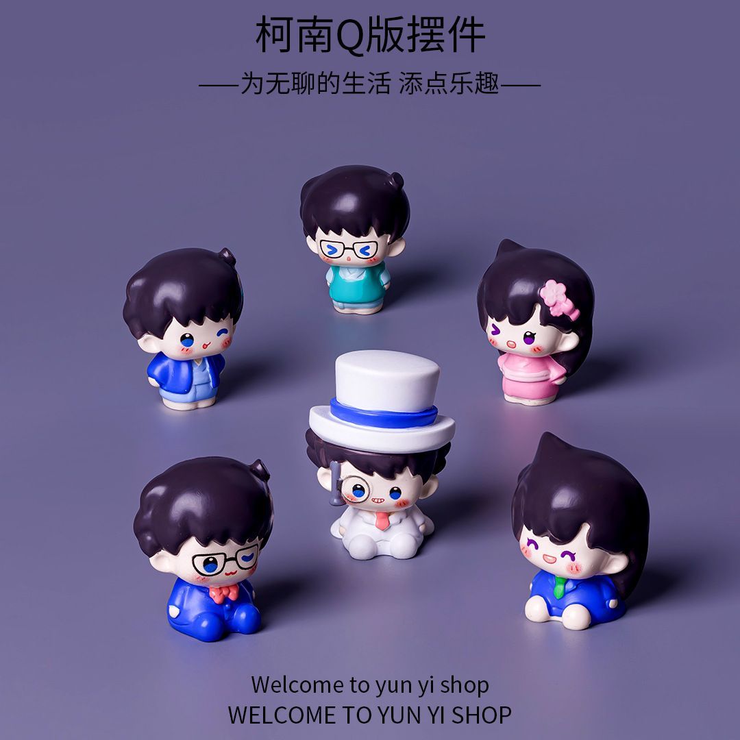 Home Decor Theme - ฟิกเกอร์เรซินขนาดเล็กของนักสืบโคนัน ของตกแต่งไมโครแลนด์สเคปสุดสร้างสรรค์ สำหรับตกแต่งคอนโซลรถยนต์ โต๊ะทำงาน ห้องนั่งเล่น และบ้าน