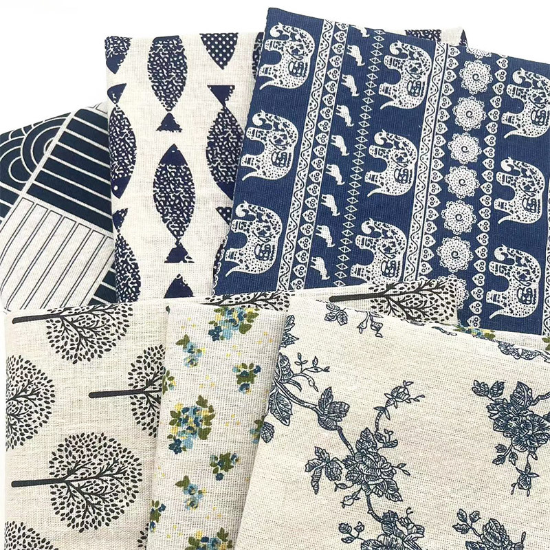 ผ้าฝ้ายลินินลายดอกไม้สีฟ้าสไตล - Linen Table Runner บทวิจารณ์และราคา