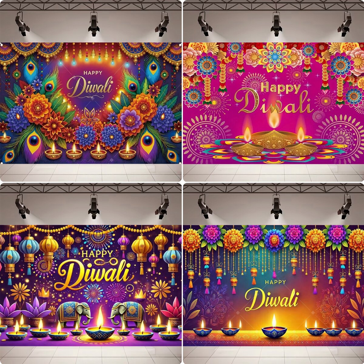 ฉากหลังถ่ายภาพงานปาร์ตี้ดิวาลี - Home Decor Indonesia บทวิจารณ์และราคา