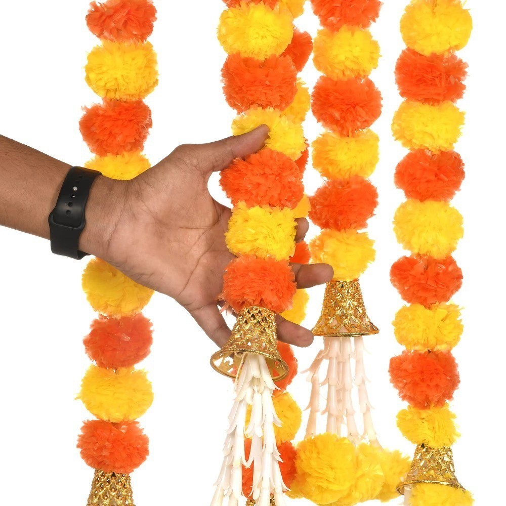พวงมาลัยดาวเรืองเทียมเส้นยาว ​ - Home Decor Indonesia บทวิจารณ์และราคา