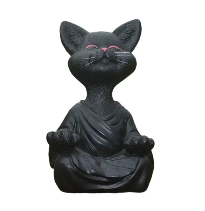 สมาธิแมวประติมากรรมตกแต่งสวนเร - Home Decor Za บทวิจารณ์และราคา