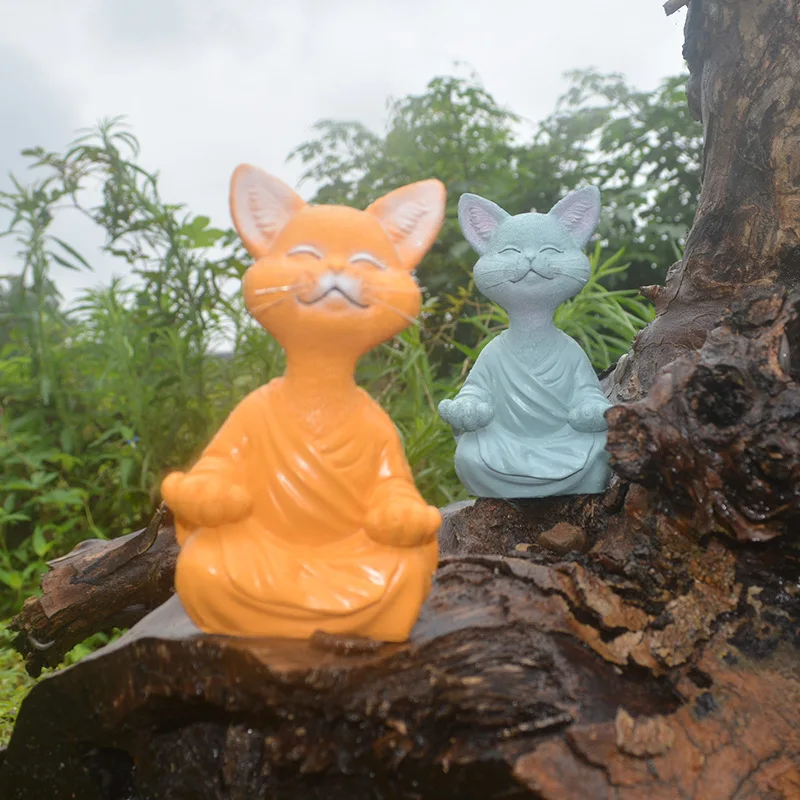 สมาธิแมวประติมากรรมตกแต่งสวนเร - Home Decor Za บทวิจารณ์และราคา