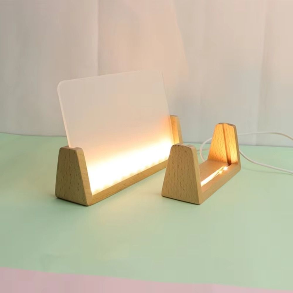 ฐานไม้สีอุ่นพร้อมไฟ LED ป้องกั - Bamboo Photo Frame บทวิจารณ์และราคา