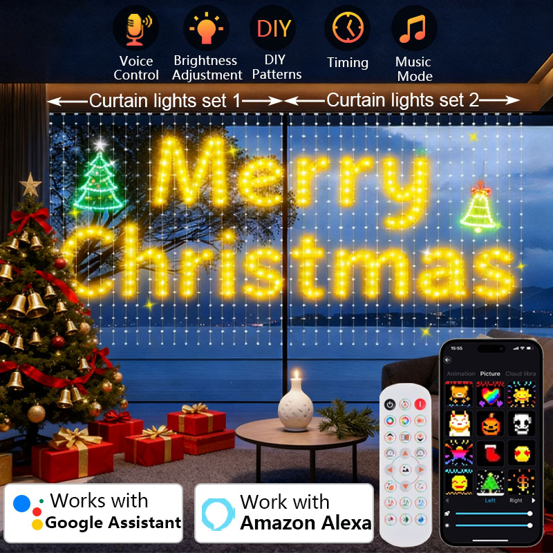 ไฟม่านอัจฉริยะ 1/2 ชิ้น 400 หล - Home Decor Free App บทวิจารณ์และราคา