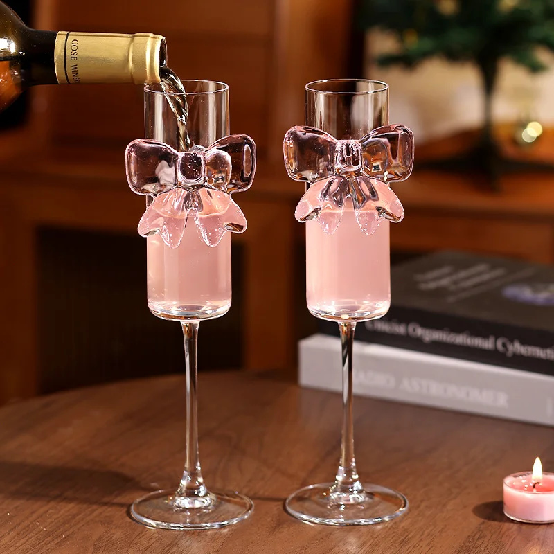 แก้วไวน์ลายโบว์งานแต่งงานสไตล์ - Home Decor Y2K บทวิจารณ์และราคา