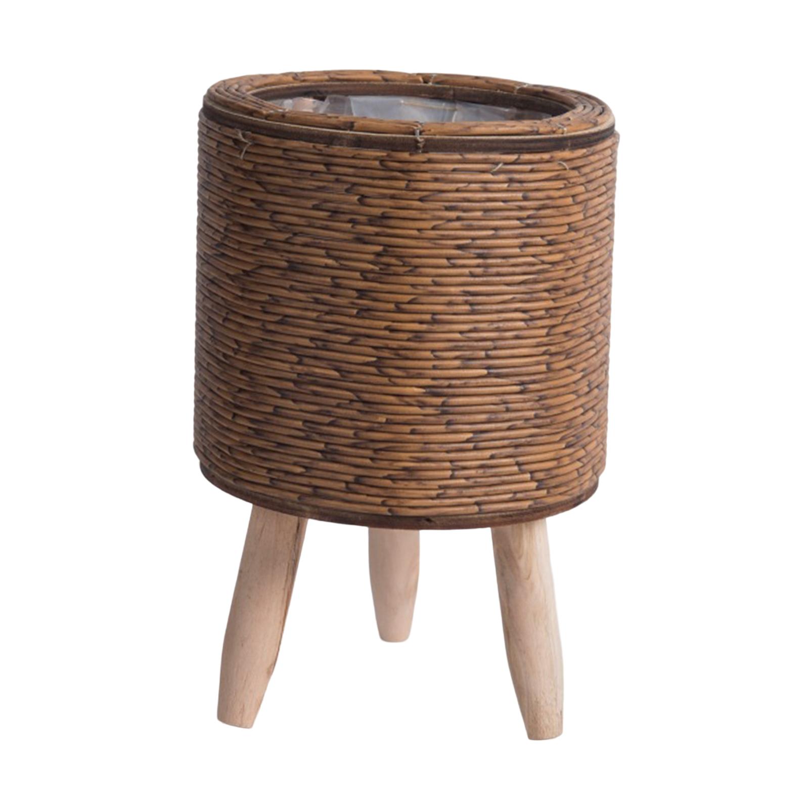 ตะกร้าสานแบบมีขา 2 ชิ้นสำหรับจ - Rattan Plant Basket บทวิจารณ์และราคา