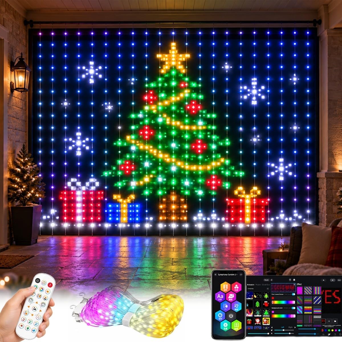 ไฟประดับคริสต์มาสแบบม่าน RGB,  - Home Decor Free App บทวิจารณ์และราคา