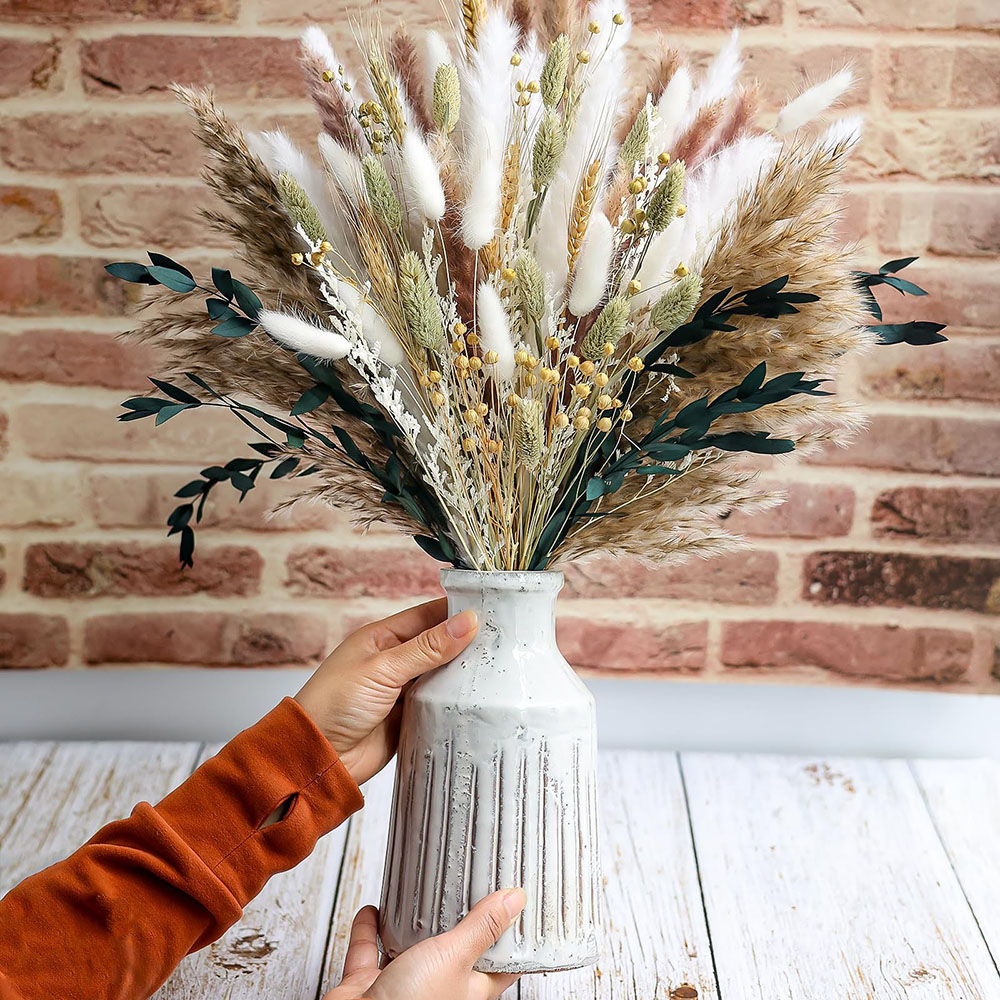 ช่อดอกหญ้าแพมพัสแห้ง 100 ชิ้น  - Pampas Grass Decor บทวิจารณ์และราคา