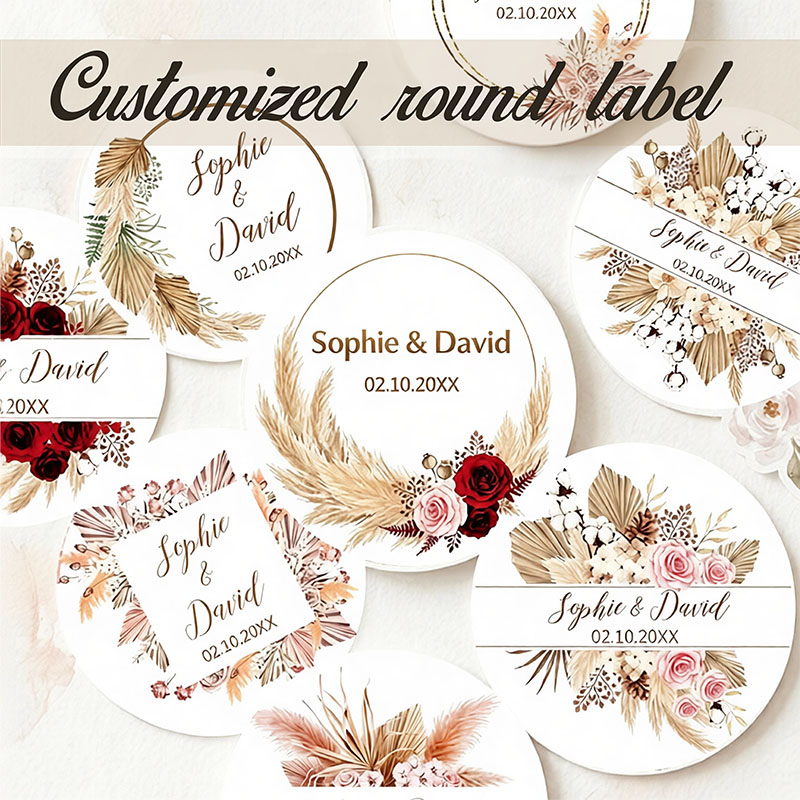 สติกเกอร์งานแต่งงานลายพัดปาปาส - Pampas Grass Decor บทวิจารณ์และราคา
