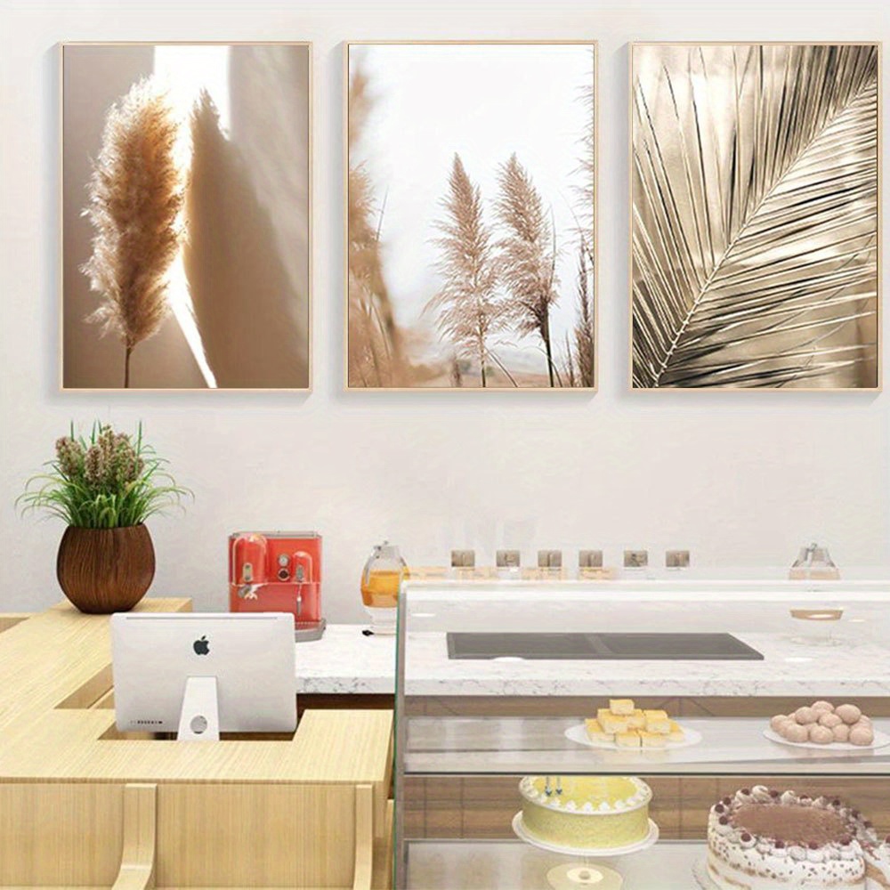 ชุดโปสเตอร์ 2D แบบแบน 3 ชิ้น ไ - Pampas Grass Decor บทวิจารณ์และราคา