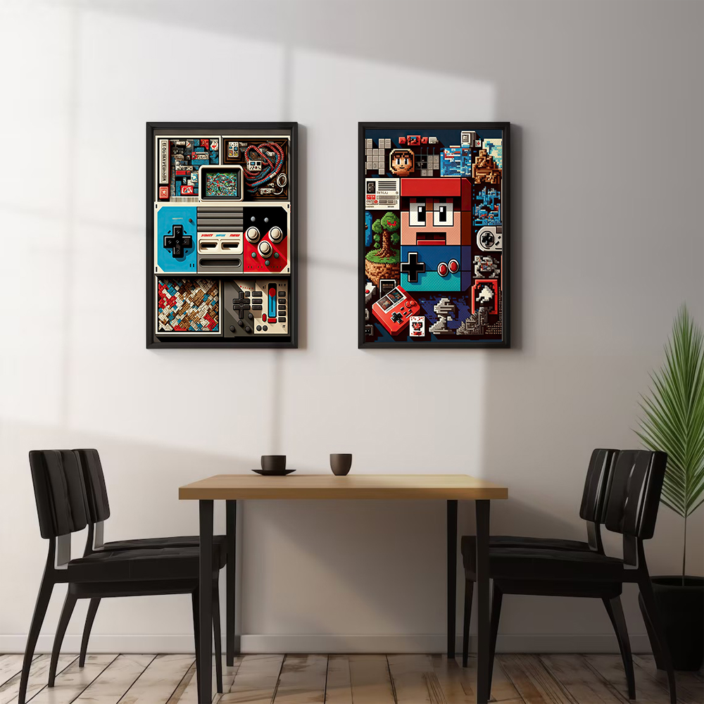 เกม Pixel โปสเตอร์ผ้าใบพิมพ์ลา - Home Decor Za บทวิจารณ์และราคา