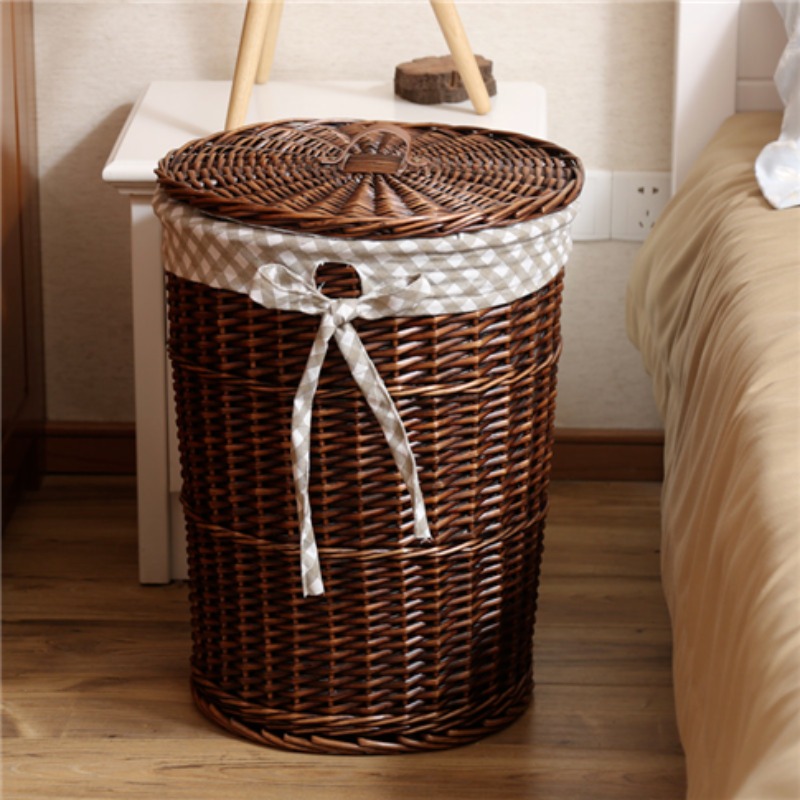สไตล์วินเทจหวายทอตะกร้าเสื้อผ้ - Rattan Plant Basket บทวิจารณ์และราคา