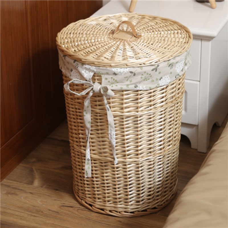 สไตล์วินเทจหวายทอตะกร้าเสื้อผ้ - Rattan Plant Basket บทวิจารณ์และราคา