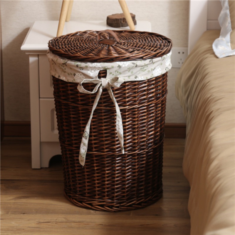 สไตล์วินเทจหวายทอตะกร้าเสื้อผ้ - Rattan Plant Basket บทวิจารณ์และราคา