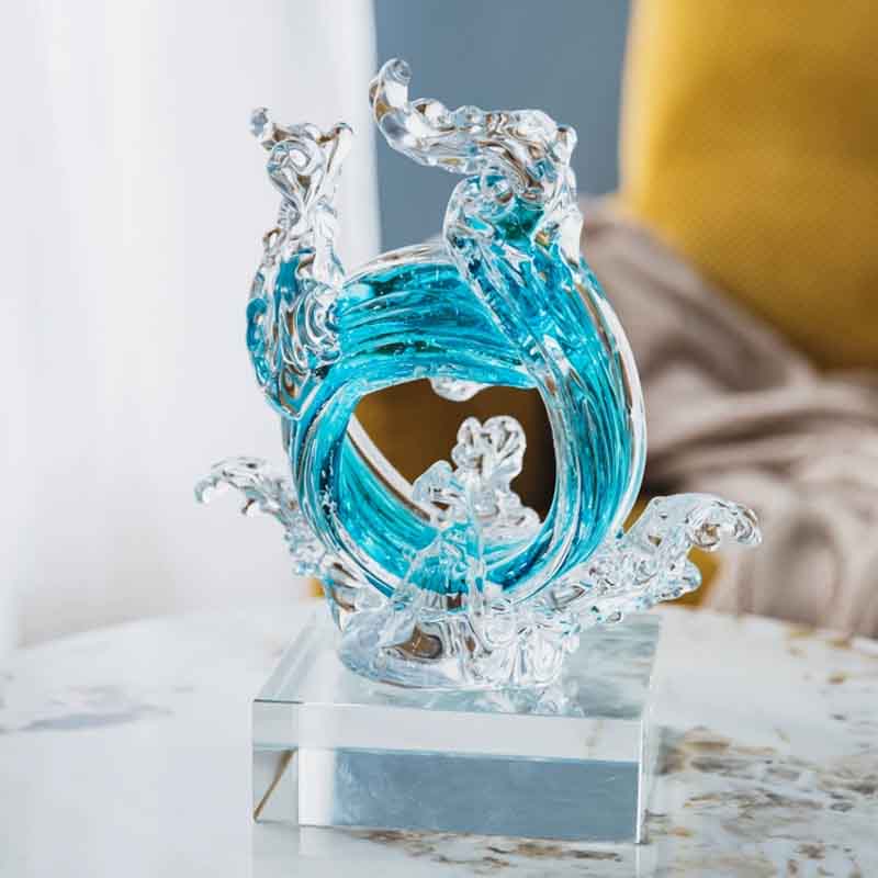 งานฝีมือแก้วหรูหราประติมากรรมน - Home Decor Y2K บทวิจารณ์และราคา